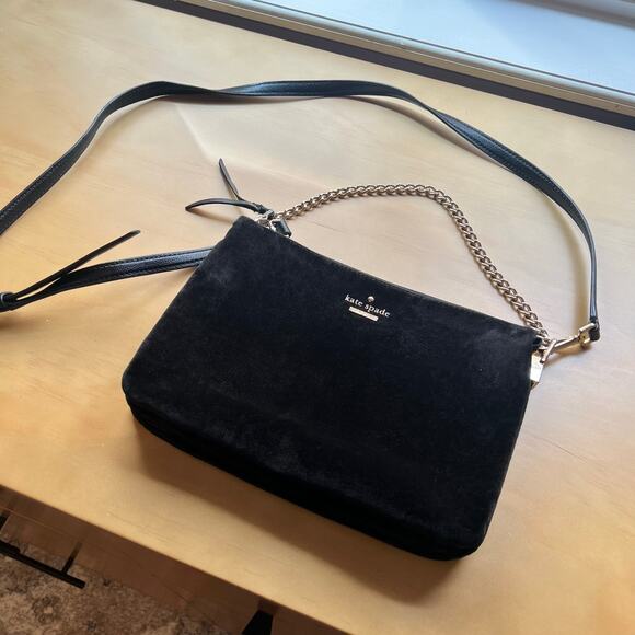 Kate Spade New York Dawn Place Velvet Madelyne Black Crossbody Bag - Picture 2 of 8
